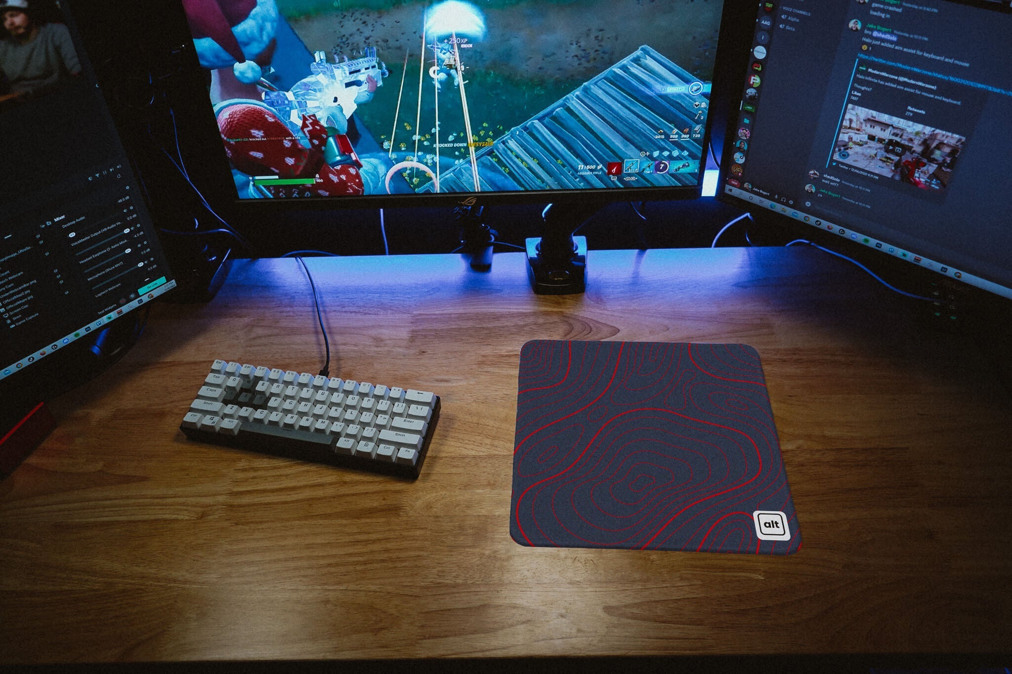 Blue Red Damascus Mousepad - Cinch Gaming